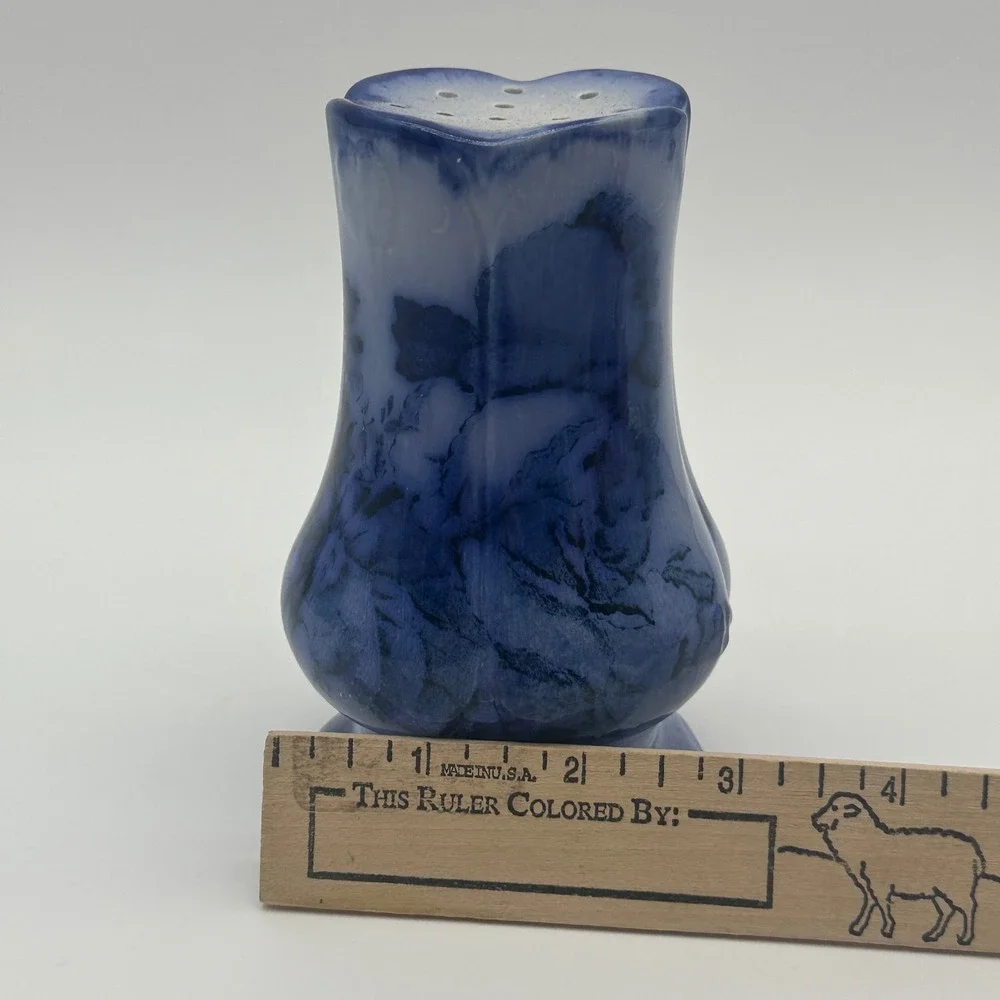 Victoria Flow Blue Hat Pin Holder Staffordshire Ironstone England Floral Antique